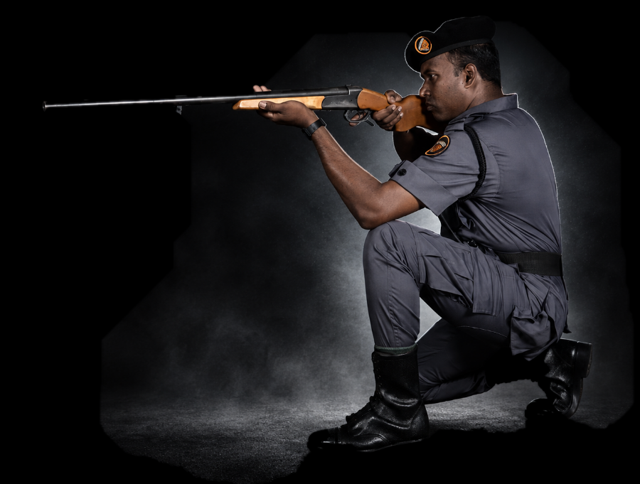 Pioneer security officer on duty